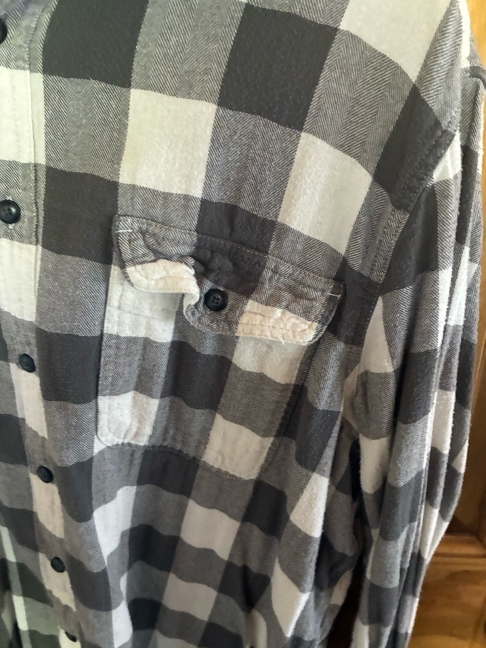 Sonoma Black and White Mens Buffalo Check Button-Down Shirt Size XLT - Picture 5 of 9